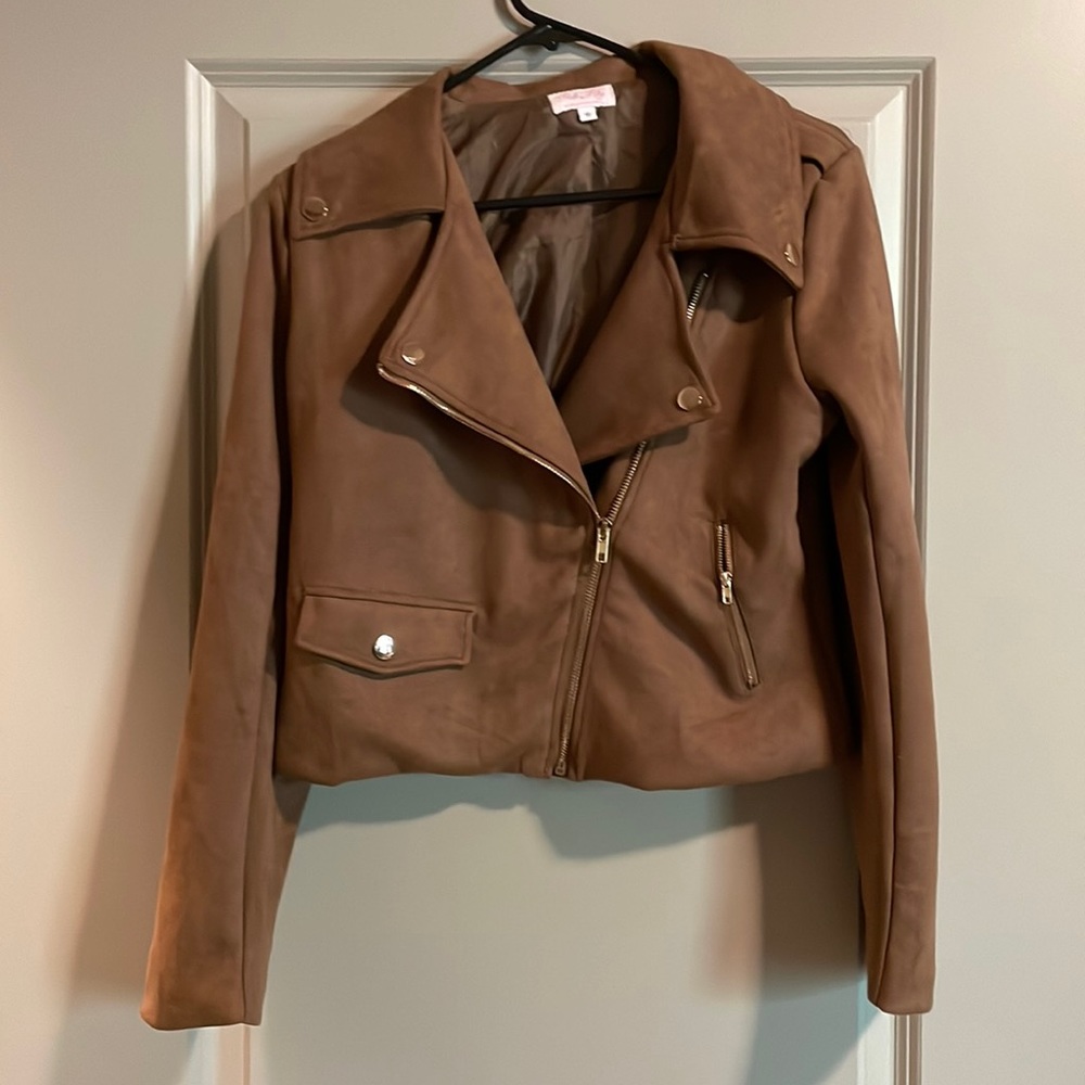 Pink Lilly Boutique Faux Suede Brown Jacket